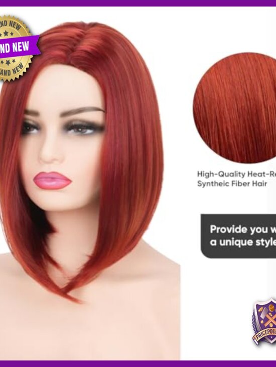 Short Wavy Synthetic Wig with Bangs, Heat Resistant, Lightweight for Cosplay main image 4